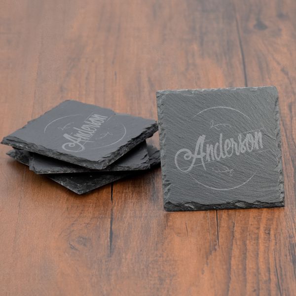 Personalized Slate Coaster Set