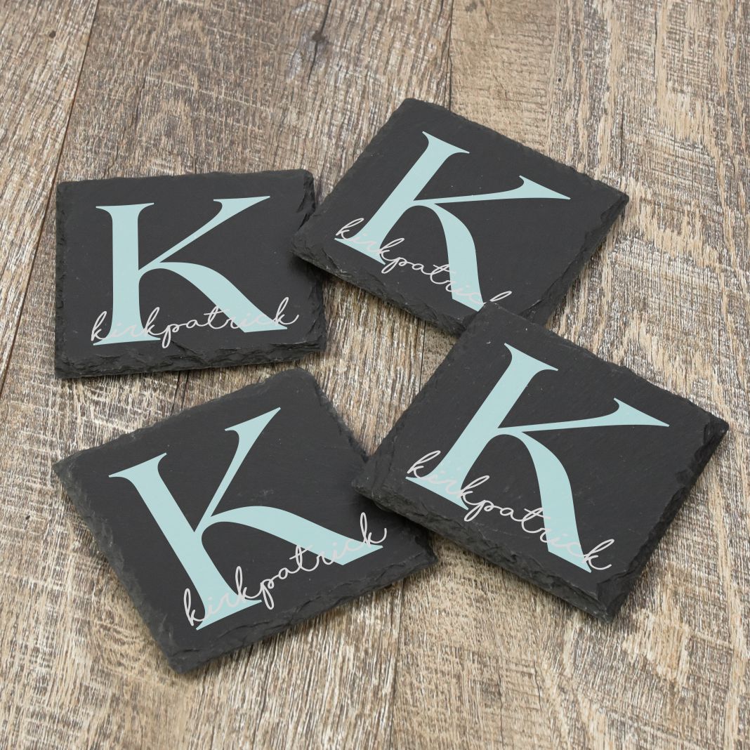 Family Initial Slate coasters