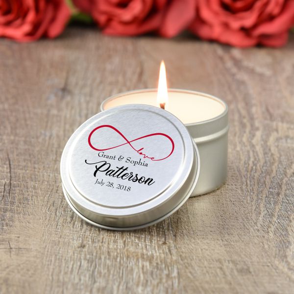 Infinite Love Candle Tin Wedding Favor