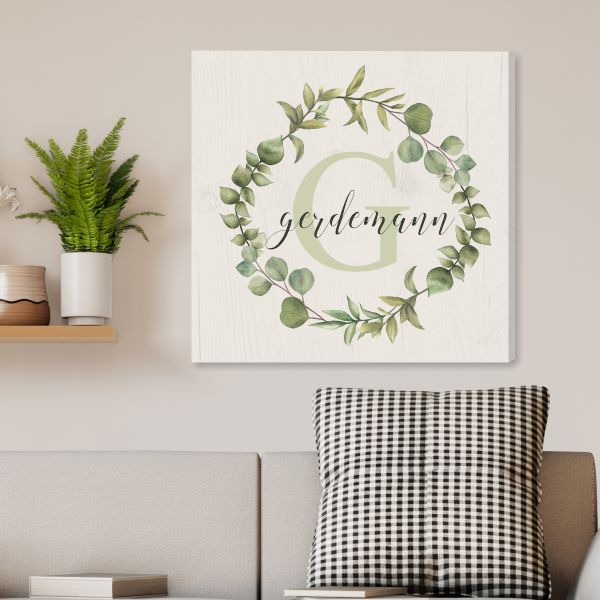 Family Name Floral Wall Canvas