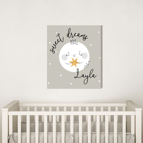 Sweet Dreams personalized canvas for child's room