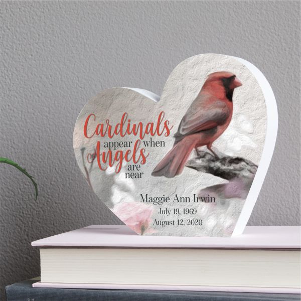 Angels are Near Personalized Memorial Heart Plaque