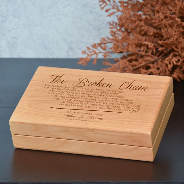 Broken Chain Personalized Memorial Keepsake Box