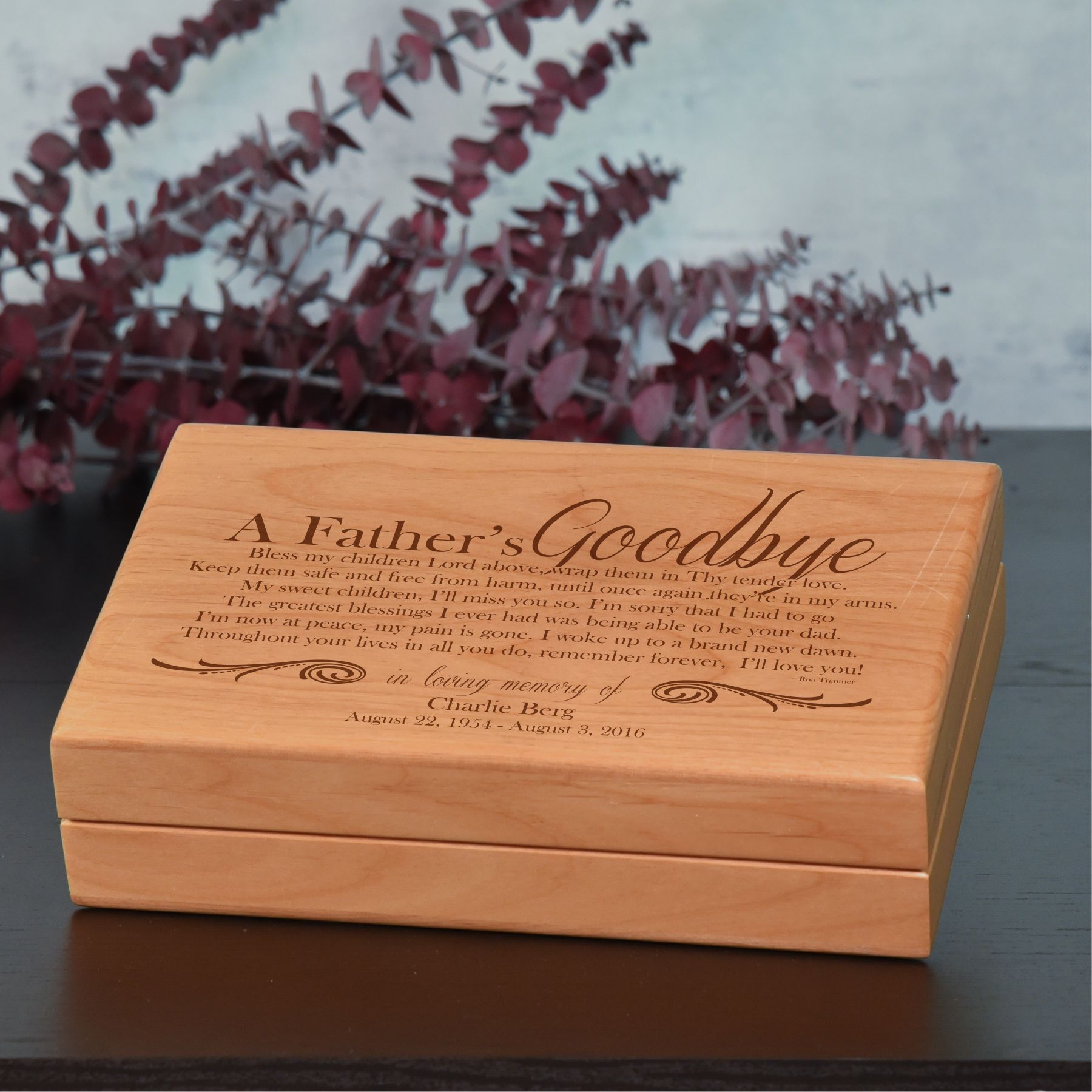 Father's Goodbye Memorial Keepsake Box
