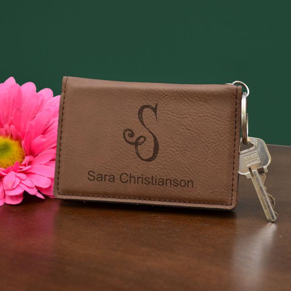 Women's Initial Key chain Wallet