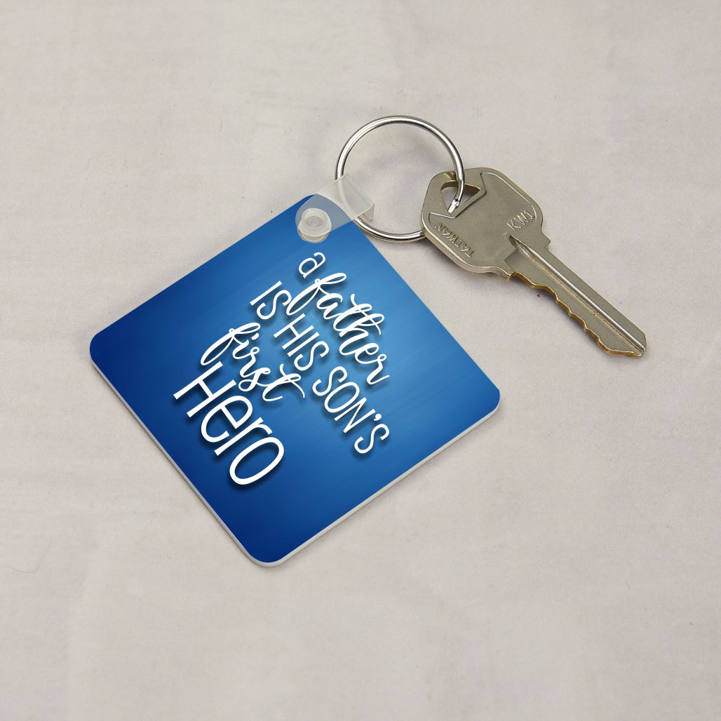 Father Hero Personalized Keychain