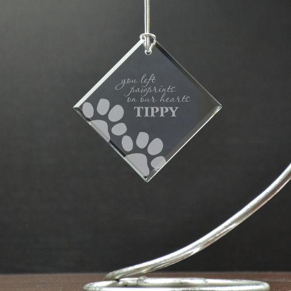 Paw Prints on our Hearts Pet Ornament