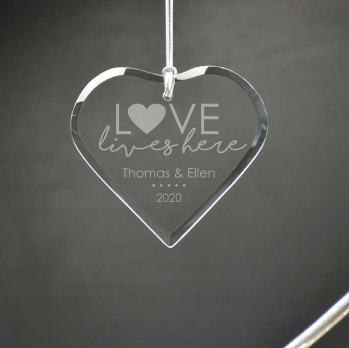 Love Lives Here Couples Ornament