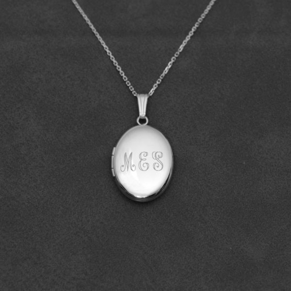 Personalized Sterling Silver Oval Locket