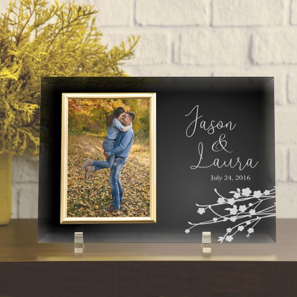 Happy Couple Personalized Glass Frame