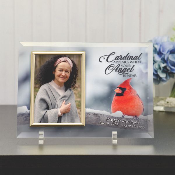 Cardinals Memorial Glass Frame