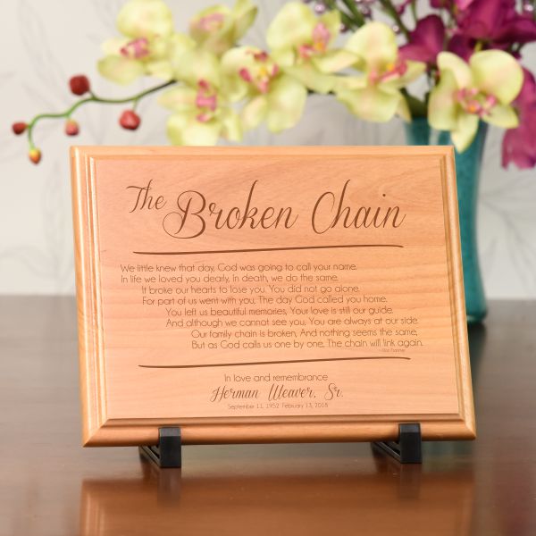Broken Chain Personalized Memorial Plaque