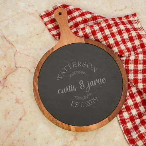 Personalized cutting board for couples