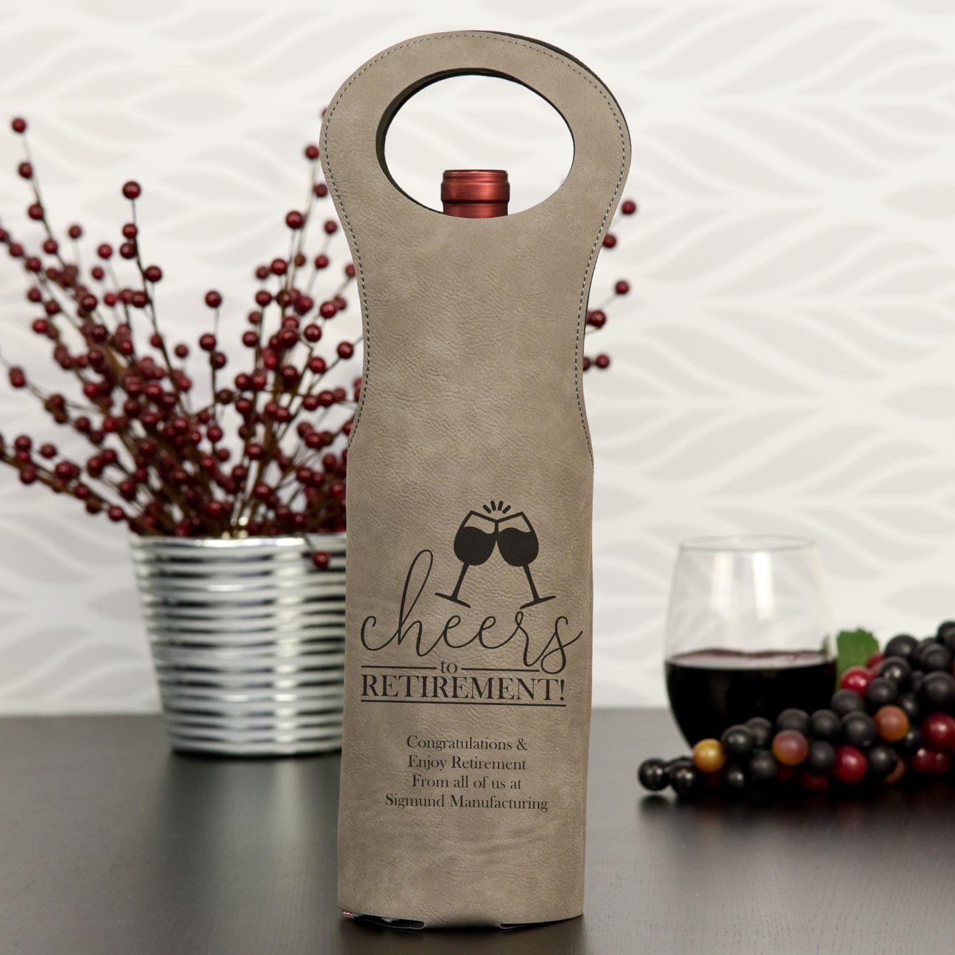 Cheers to Retirement Personalized Wine Bag