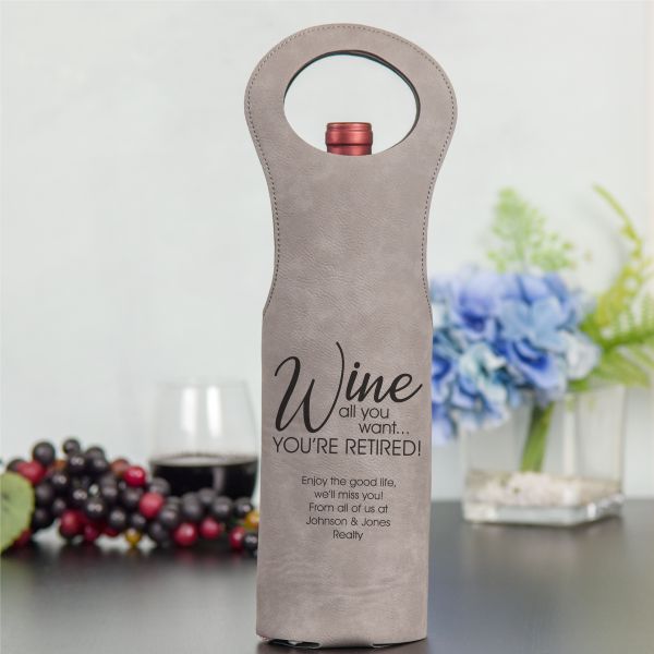 Wine All You Want Personalized Retirement Wine Bag