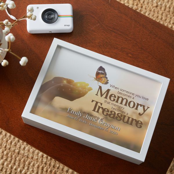 Memory is a Treasure Personalized Memorial Keepsake Box